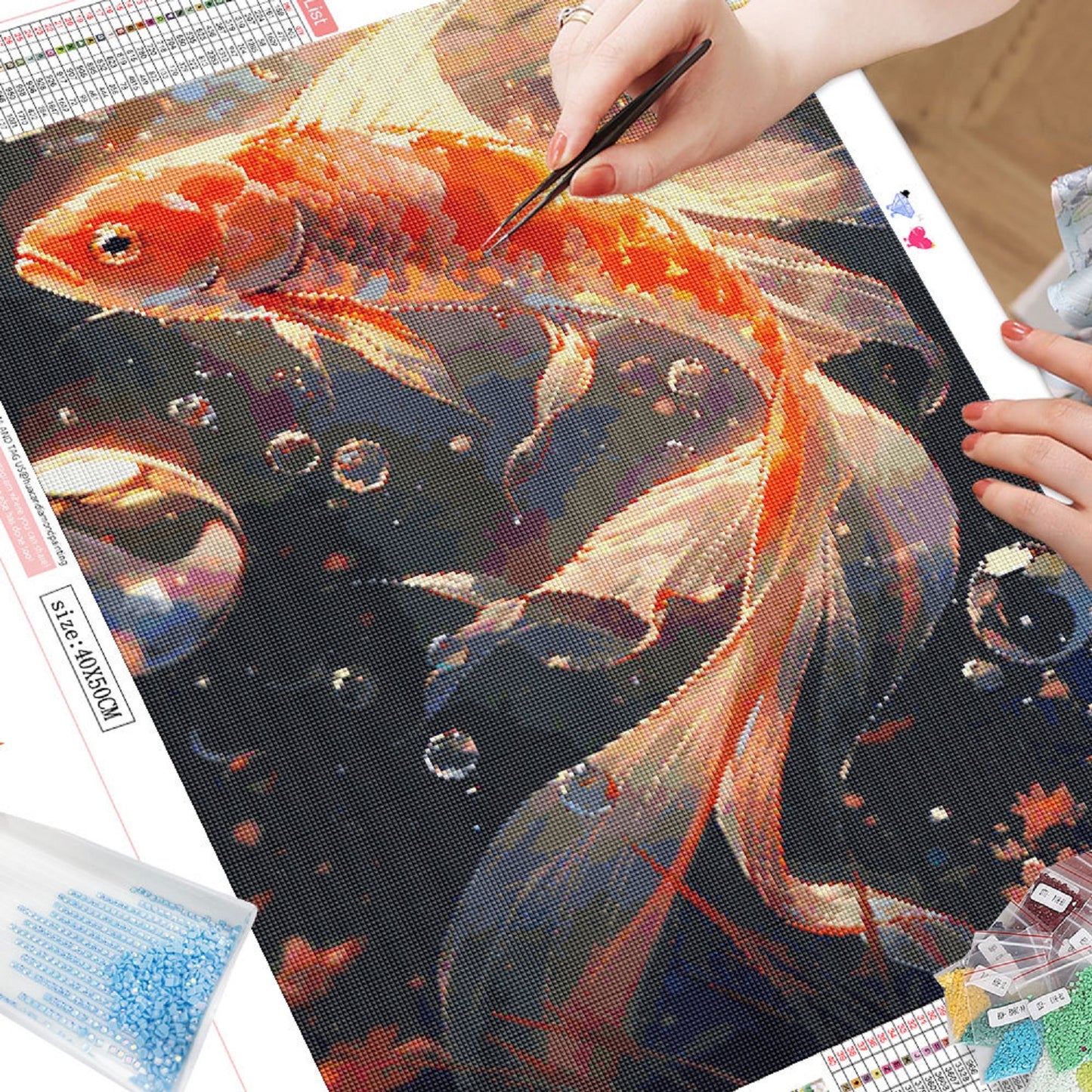DIY Diamond Painting Colorful Fish Diamond Painting Kit Wall Art f5