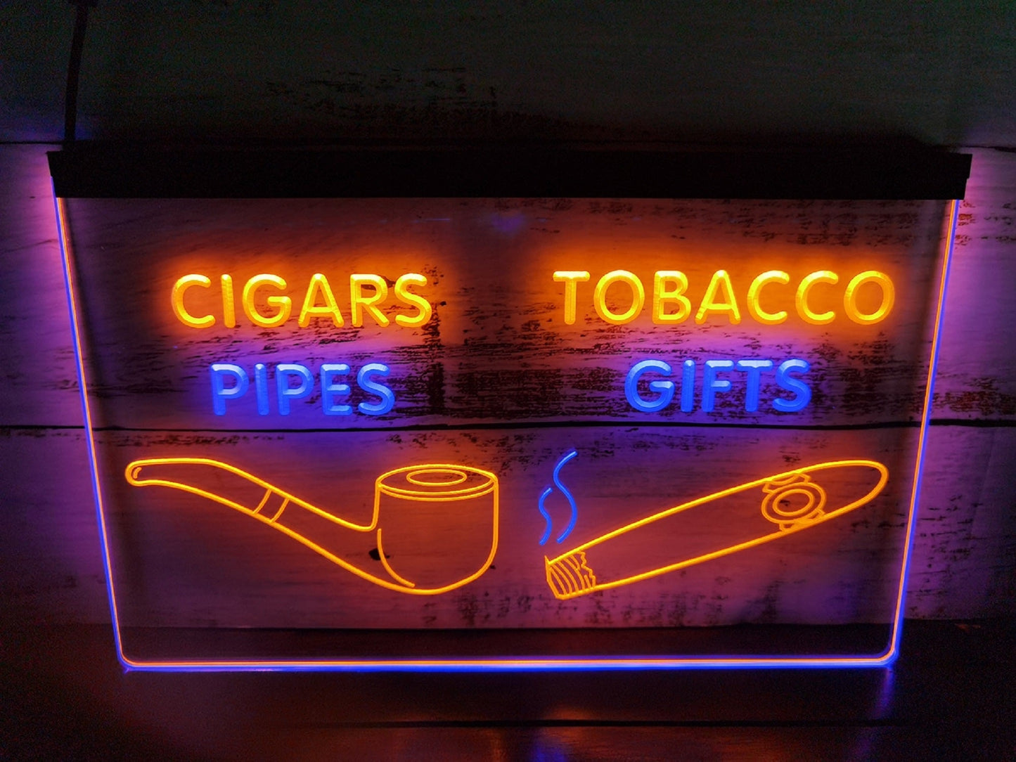 Neon Sign Dual Color cigars Pipes Tobacco Gifts Wall Desktop Decor Free Shipping
