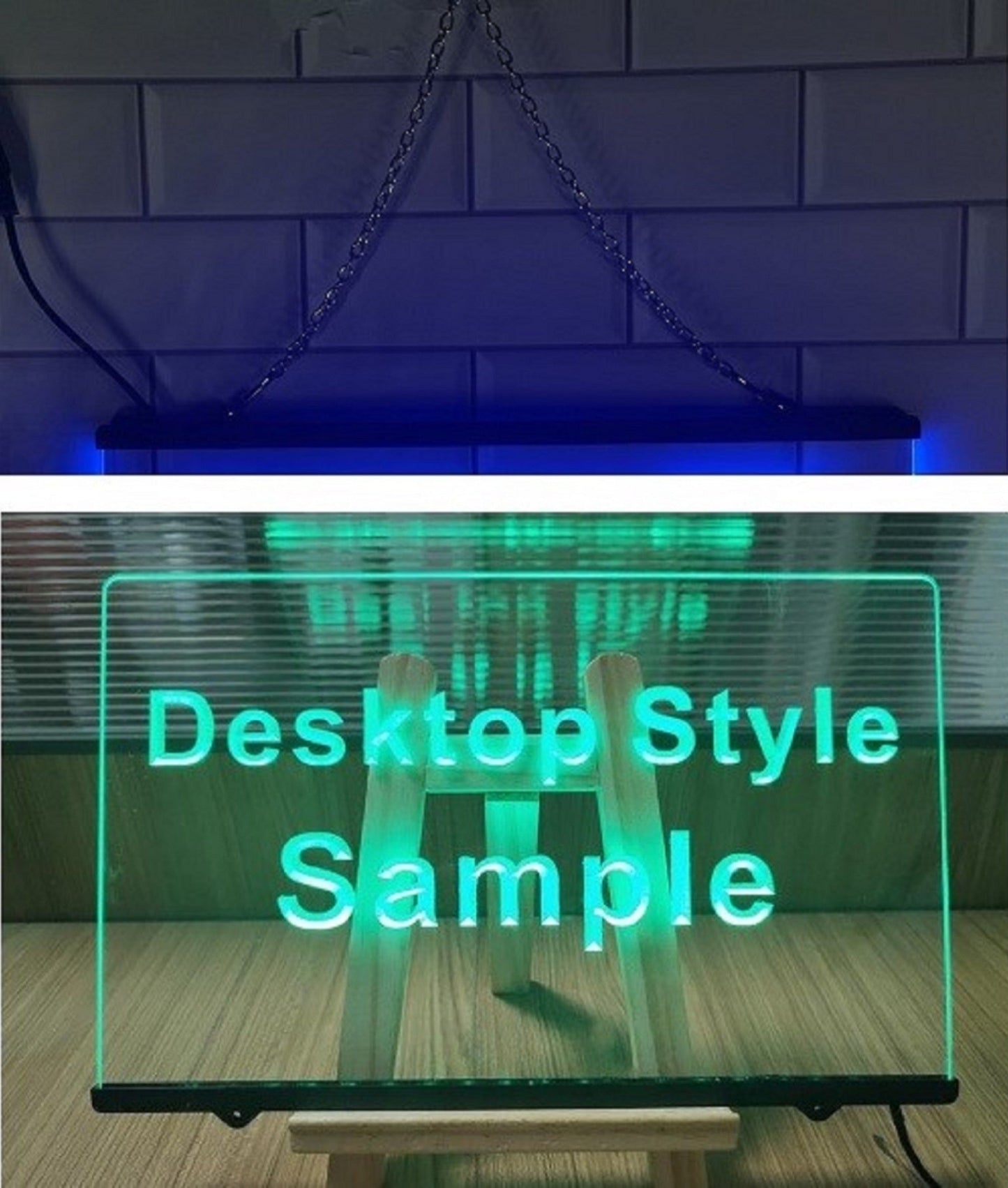 Neon Sign Dual Color Guitar Let's Rock And Roll Home Studio Wall Desktop Decor