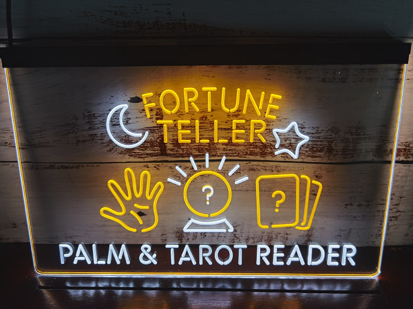 Neon Sign Dual Color Fortune Teller Palm & Tarot Reader Wall Desktop Decor