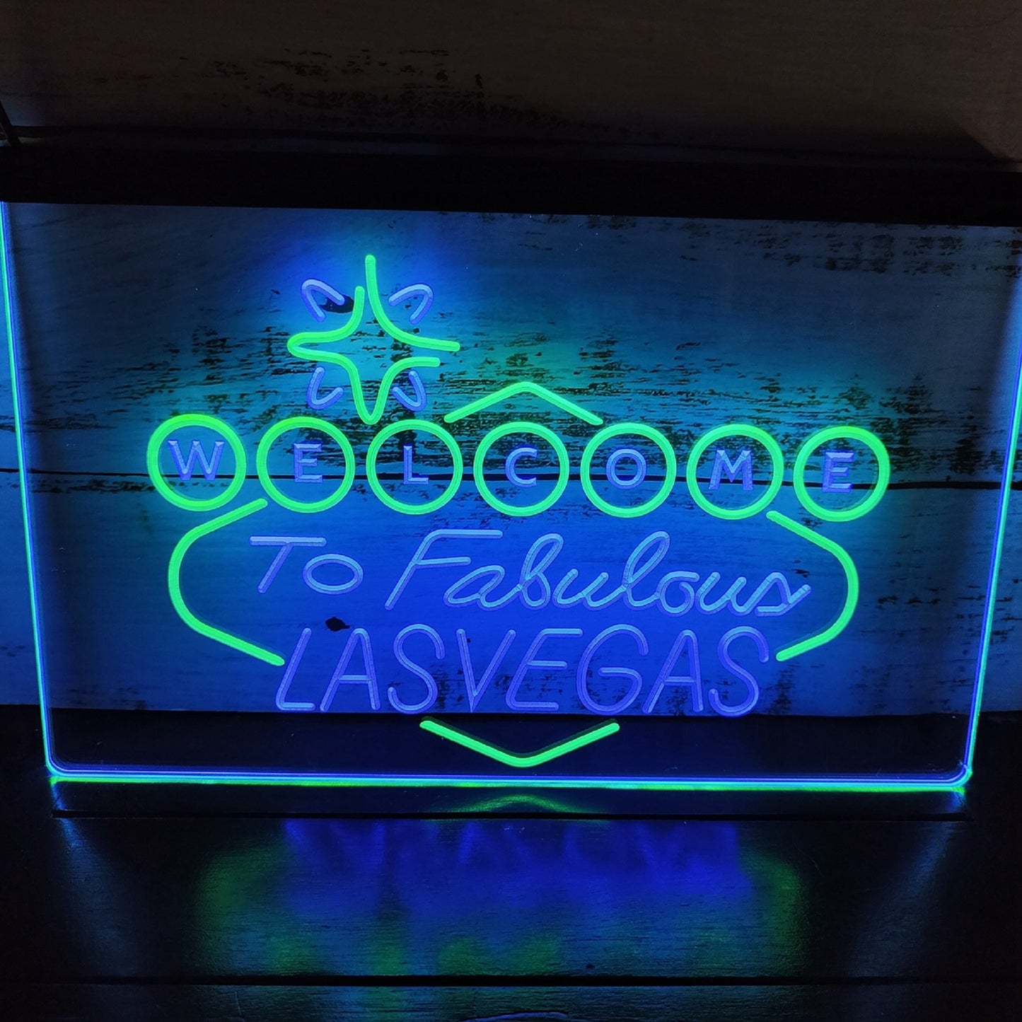 Neon Sign Dual Color Welcome to Las Vegas Wall Hanging Table Top Home Decor