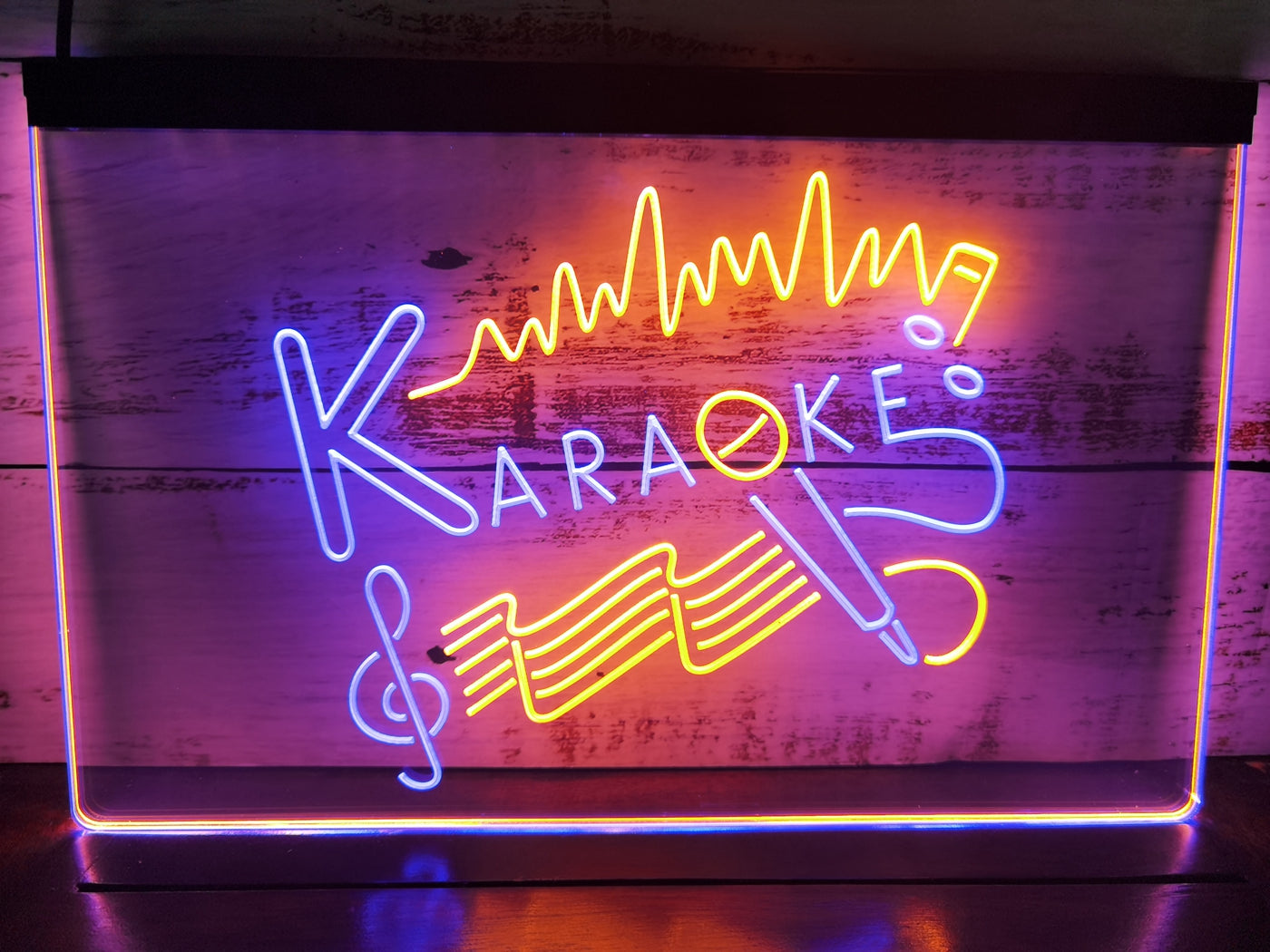Neon Sign Dual Color Karaoke Home Music Studio Wall Desktop Decor