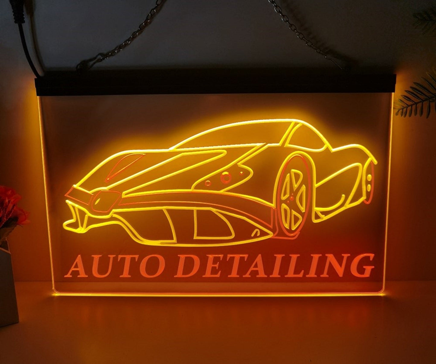 Neon Sign Dual Color Auto Car Detailing Wall Desktop Decor Free Shipping