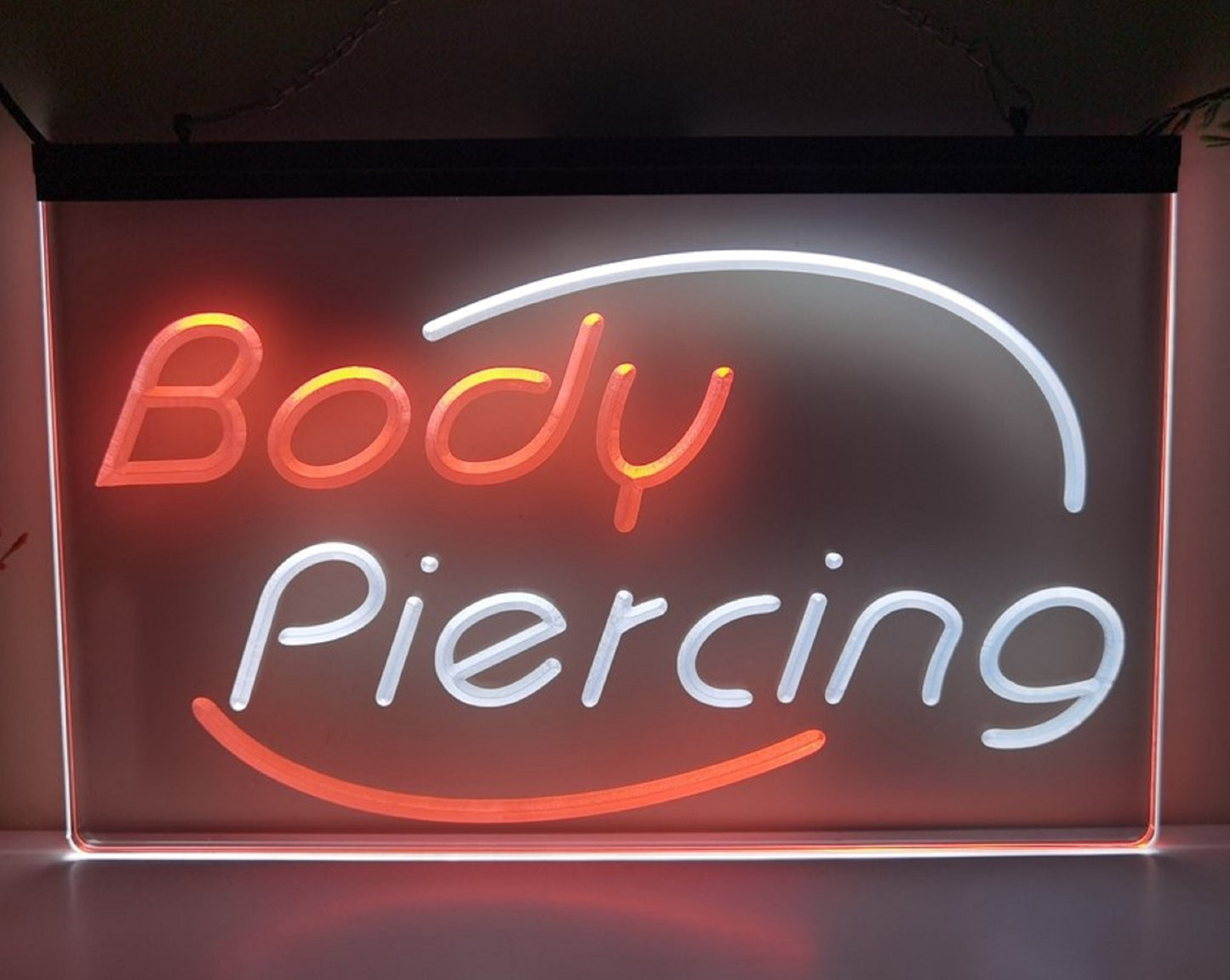 Neon Sign Dual Color Body Piercing Tattoo Shop Decor Wall Desktop Free Shipping