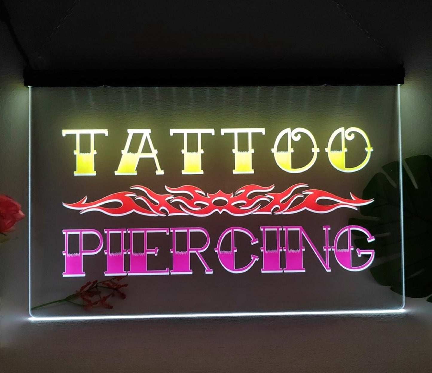 Neon Sign Multicolour Luminous Tattoo Piercing Tattoo Studio Wall Table Top Decor