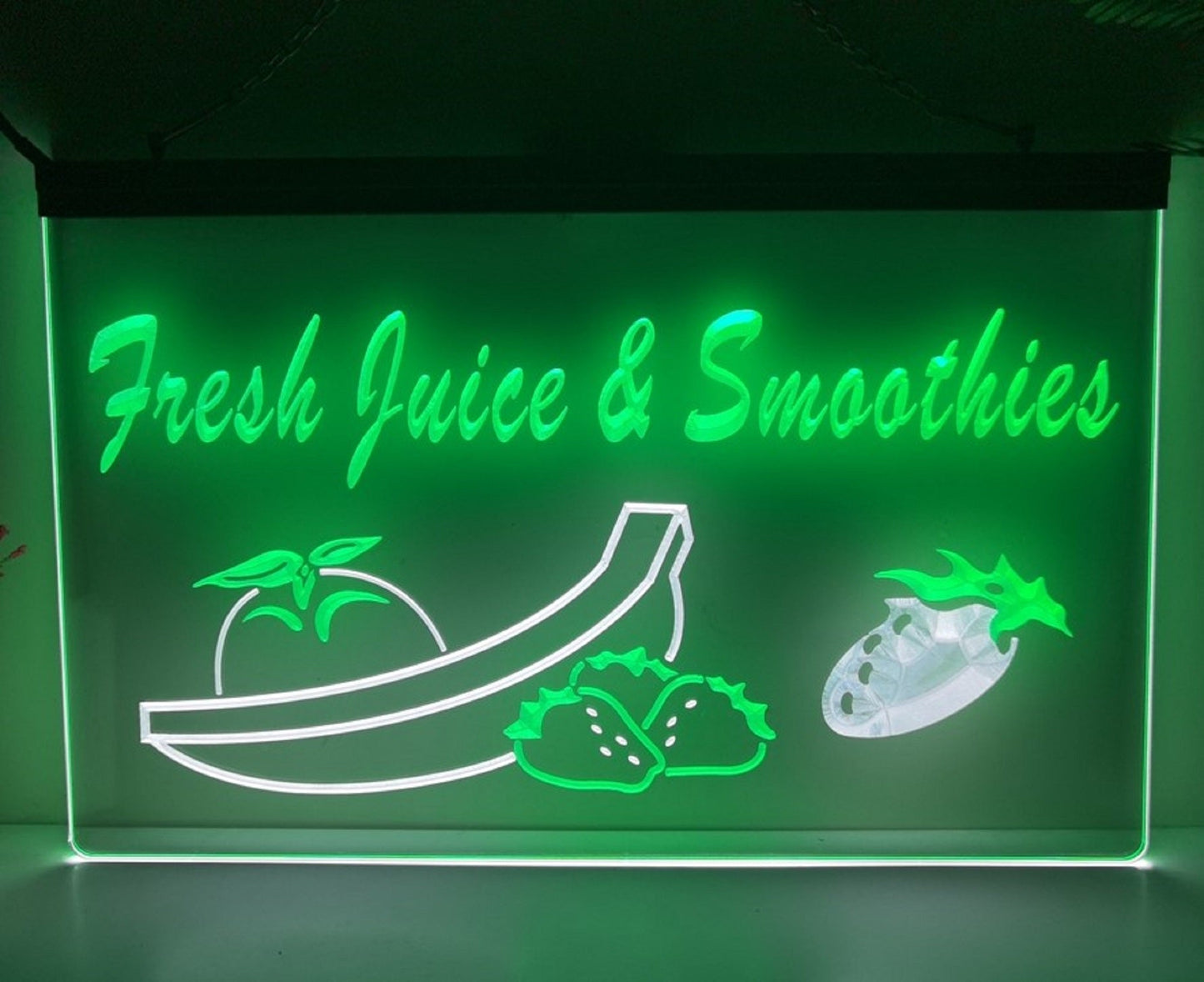 Neon Sign Dual Color Fresh Juice & Smoothies For Drinks Coffee Shop Decor