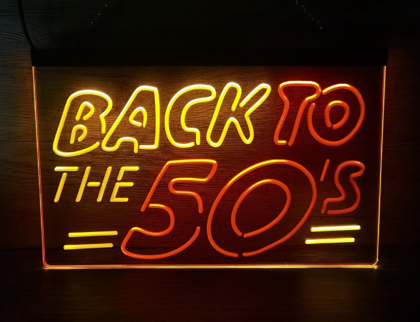 Neon Sign Dual Color Back to the 50's Wall Table Top Decor Free Shipping