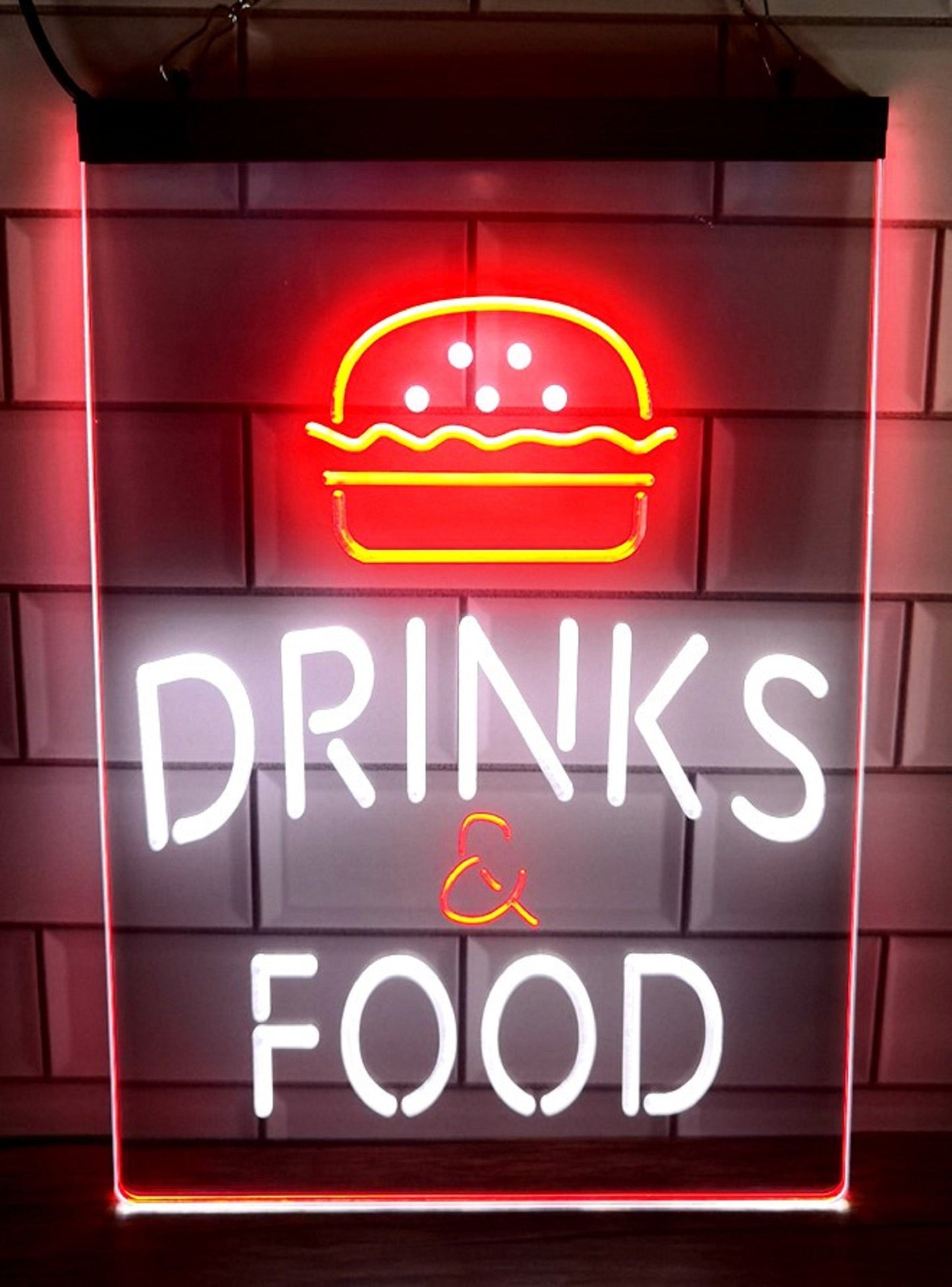Neon Sign Dual Color Drinks & Food For Fast Food Coffee Shop Decor