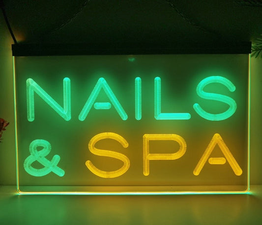 Neon Sign Dual Color Nails & Spa Beauty Shop Wall Desktop Decor