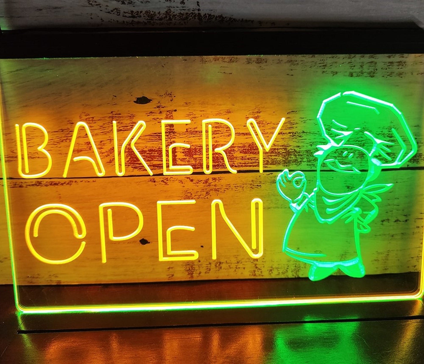 Neon Sign Dual Color Bakery Open Wall Desktop Decor Free Shipping