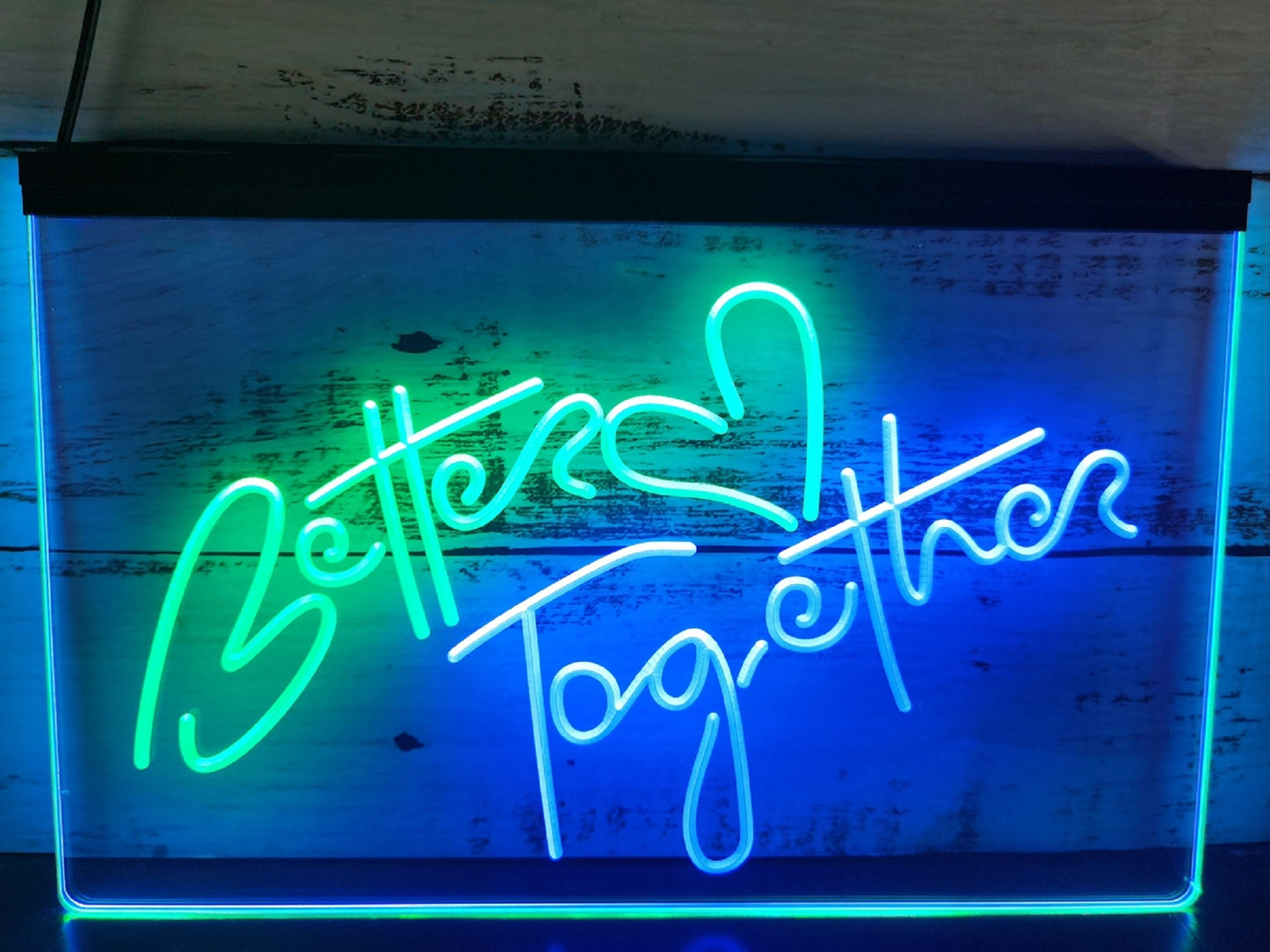 Neon Sign Dual Color Better Together Wall Hanging Table Top Decor