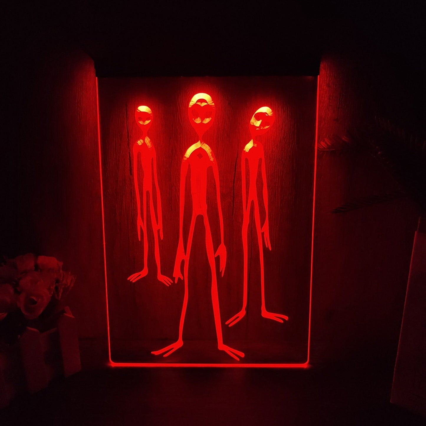 Neon Sign UFO Alien Wall Hanging Desk Table Top Decor