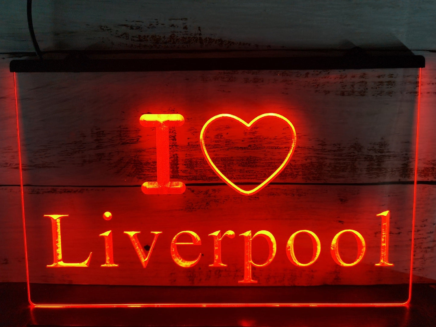 Neon Sign I Love Liverpool Soccer Team Wall Hanging Table Desk Top Decor