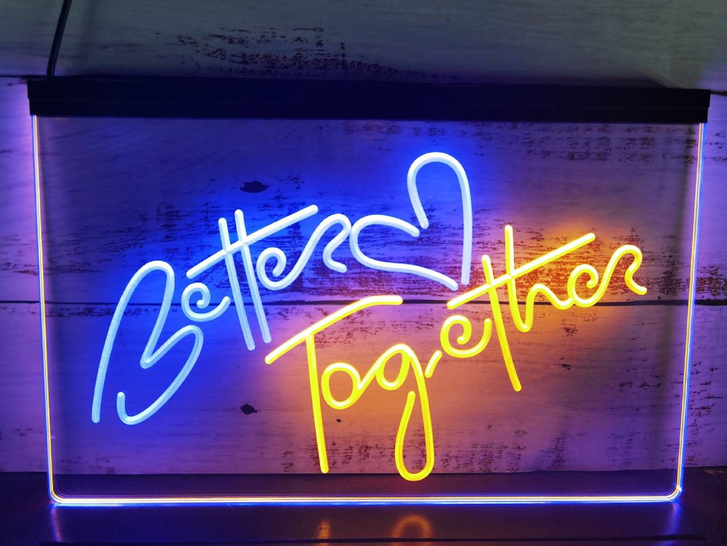 Neon Sign Dual Color Better Together Wall Hanging Table Top Decor