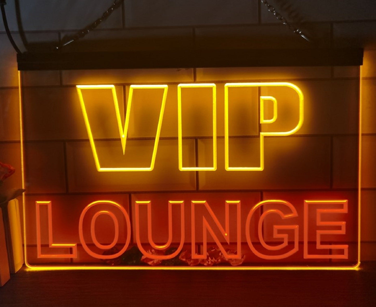 Neon Sign Dual Color VIP Lounge Wall Hanging Table Top Decor