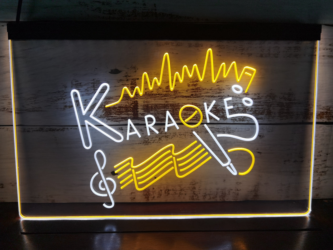 Neon Sign Dual Color Karaoke Home Music Studio Wall Desktop Decor