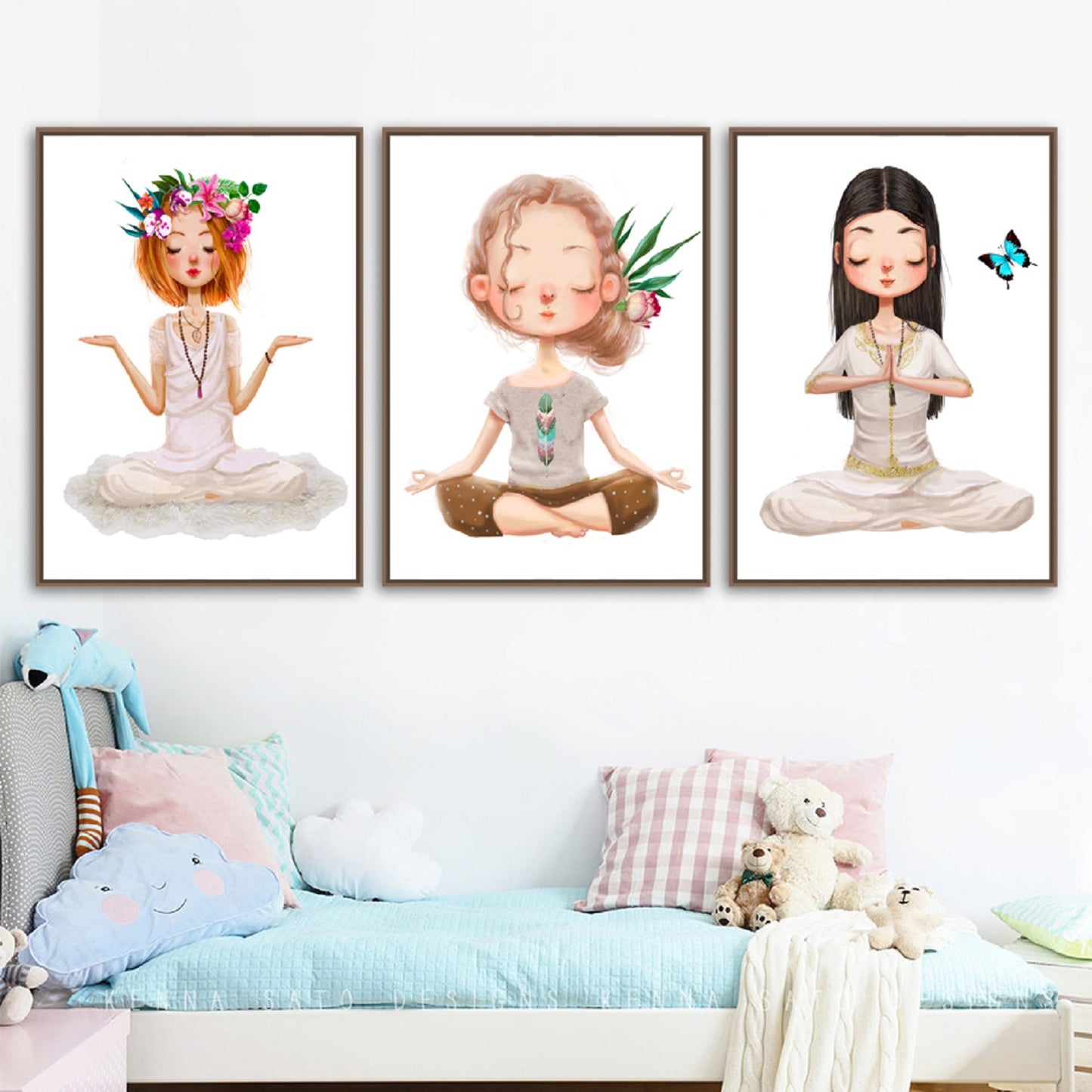 Print Canvas Art Hippie Yoga Girl Kids Room Decor Wall Art NO FRAME