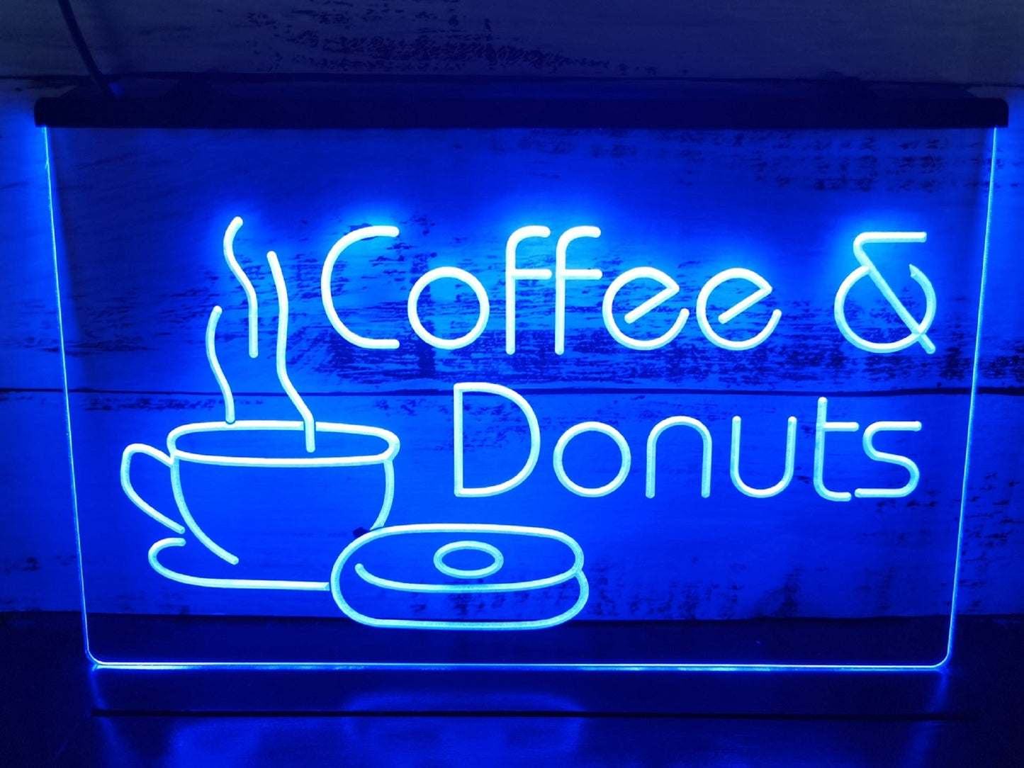 Neon Sign Coffee & Donuts For Coffee Shop Wall Desktop Decor