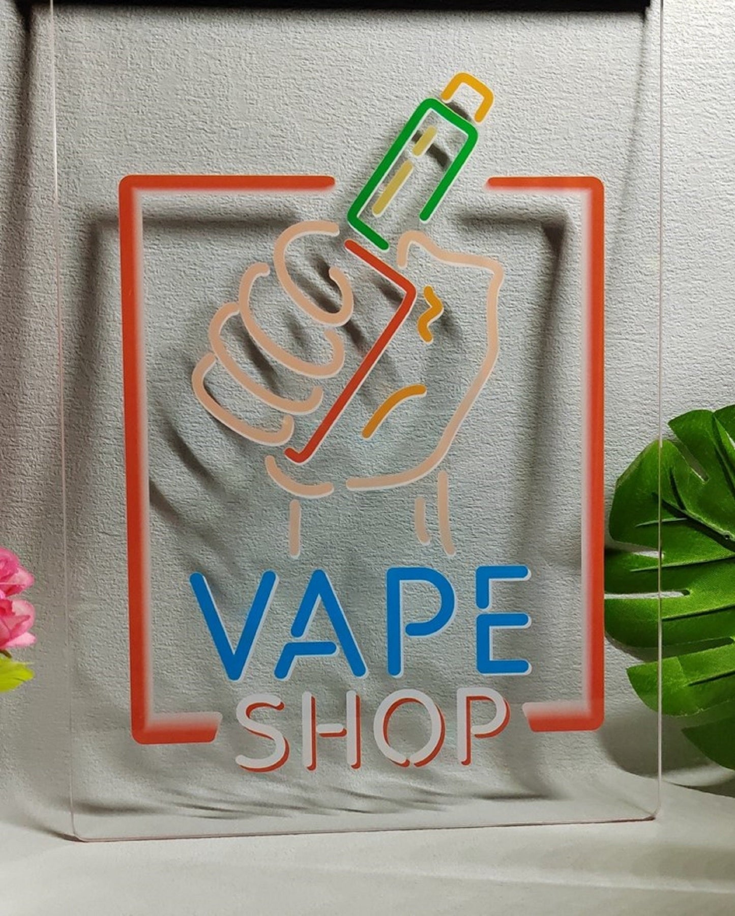 Neon Sign Multicolour Luminous Vape Shop Holding Hand Wall Desktop Decor Free Shipping