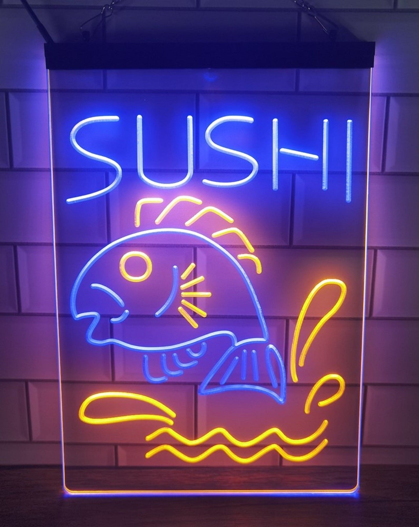 Neon Sign Dual Color Sushi For Japanese Restaurant Decor