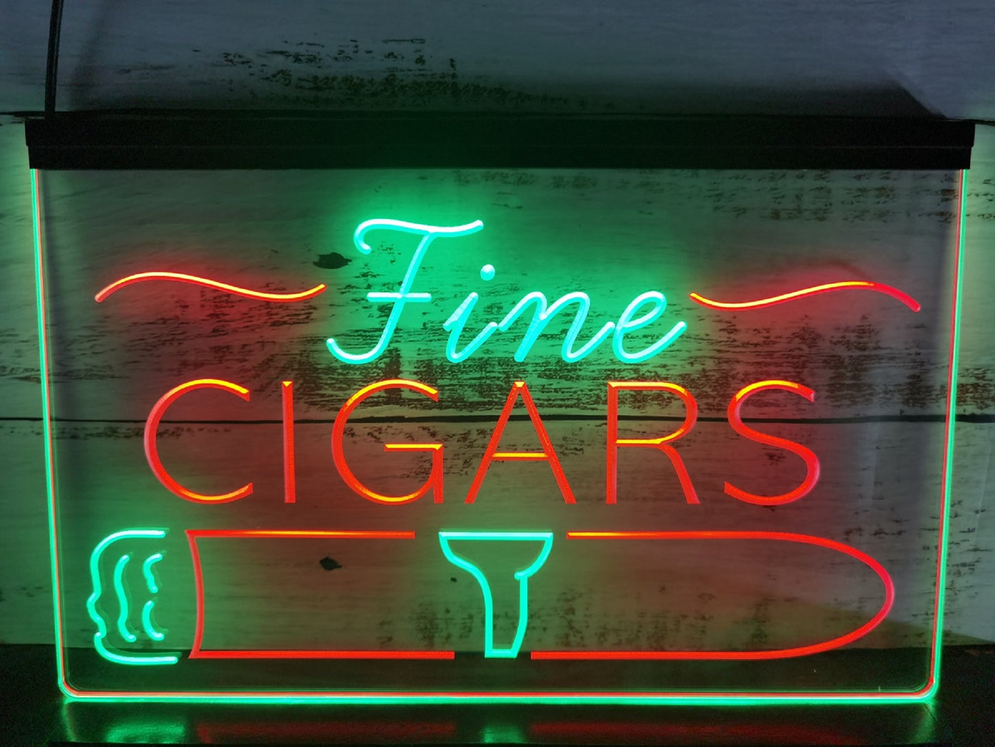 Neon Sign Dual Color Fine Cigars Vape Shop Cigar Lounge Decor Free Shipping