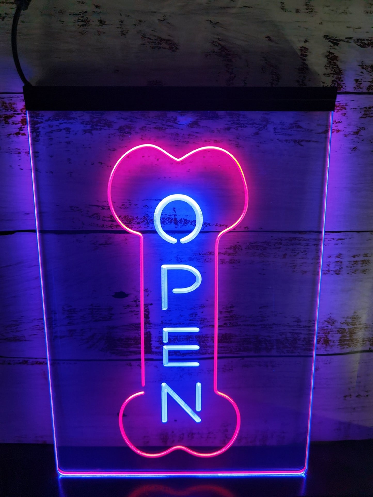 Neon Sign Dual Color Open Dog Pet Shop Wall Desktop Decor Free Shipping
