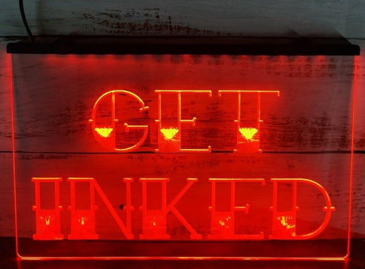 Neon Sign Get Inked Tattoo Shop Wall Desktop Decor Free Shipping