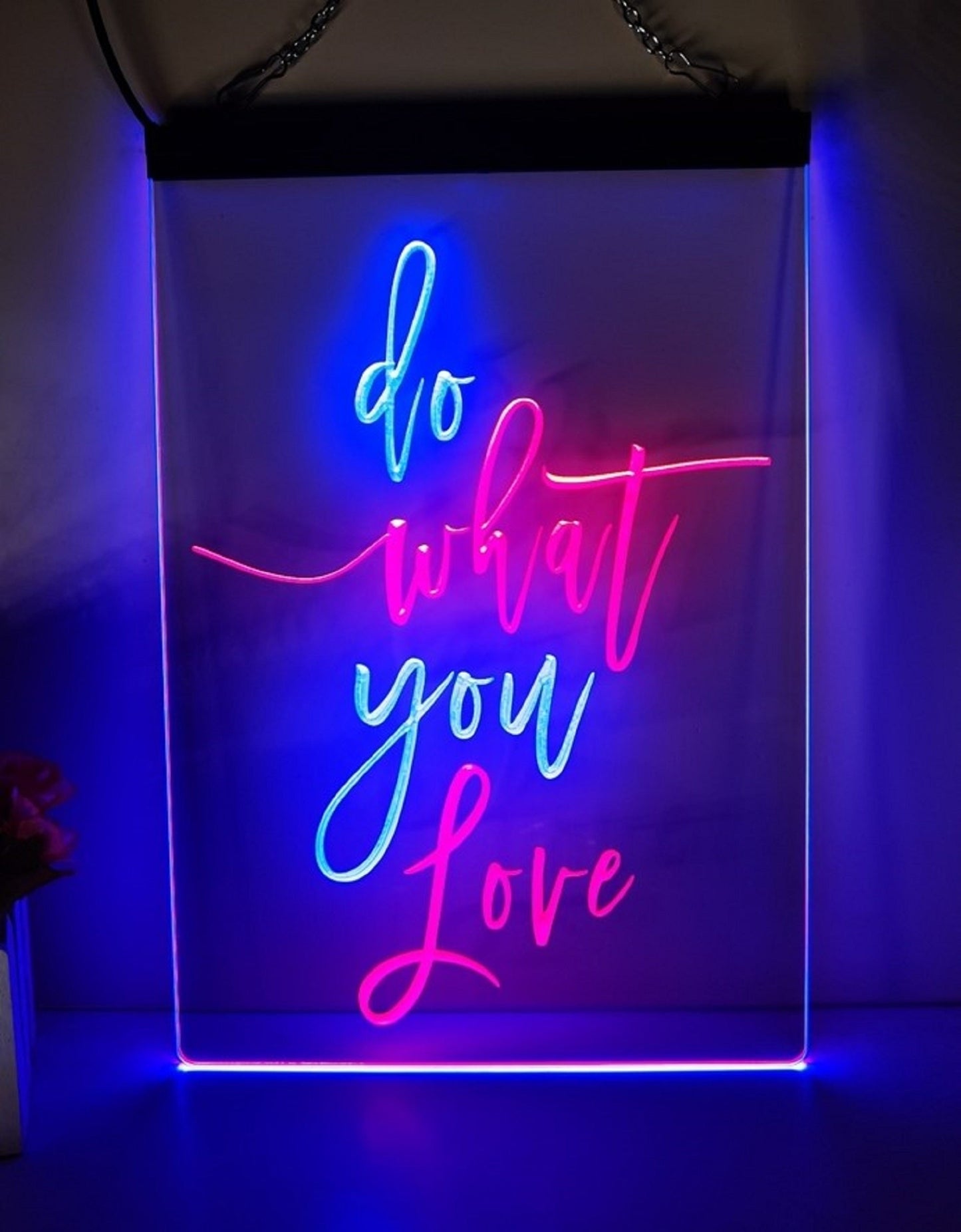 Neon Sign Dual Color Do What You Love Wall Hanging Table Top Decor