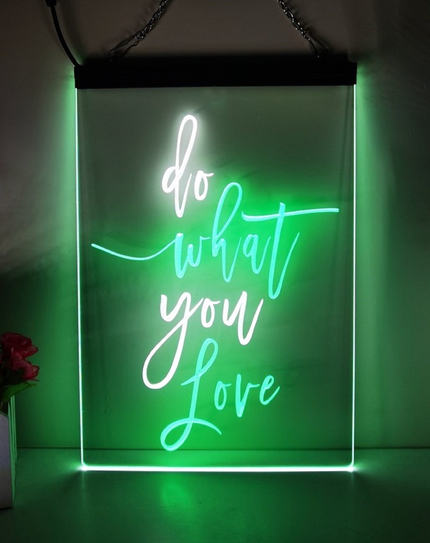 Neon Sign Dual Color Do What You Love Wall Hanging Table Top Decor