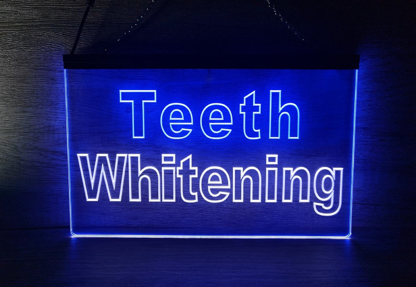 Neon Sign Dual Color Teeth Whitening Dental Clinic Wall Desktop Decor Free Shipping