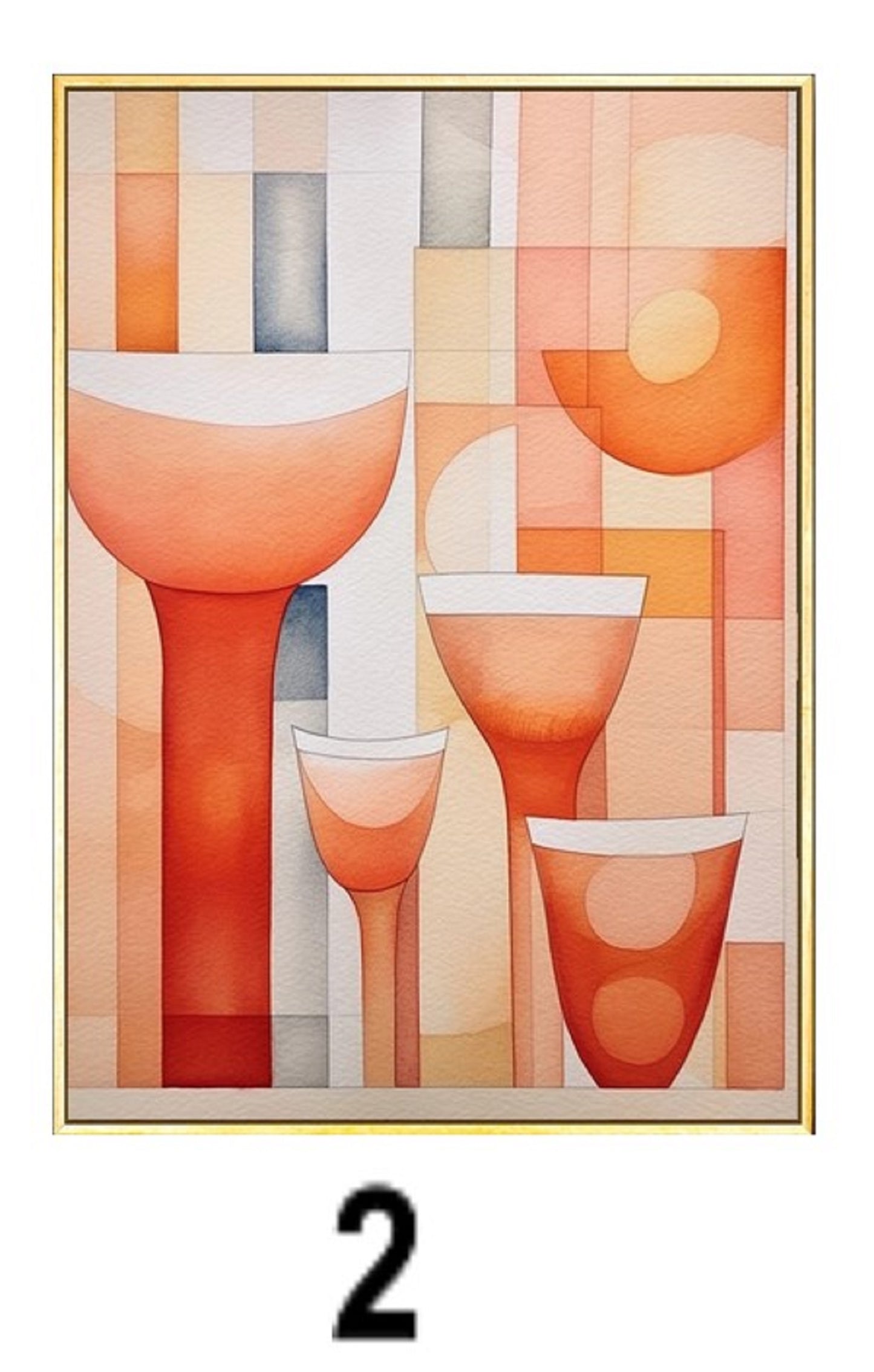 Canvas Print Art Abstract geometric Orange Wall Hanging NO FRAME