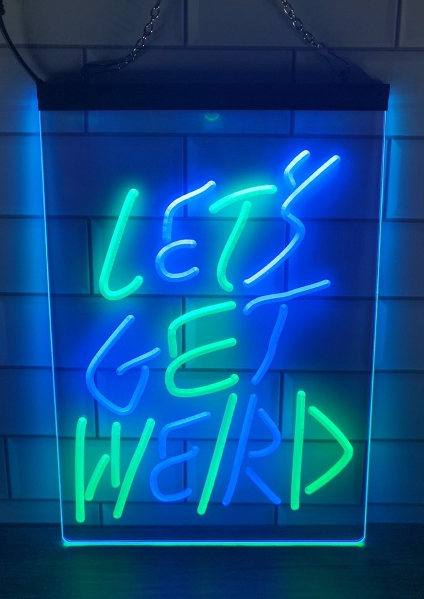 Neon Sign Dual Color Let's Get Weird Home Decor Wall Hanging Table Top Decor
