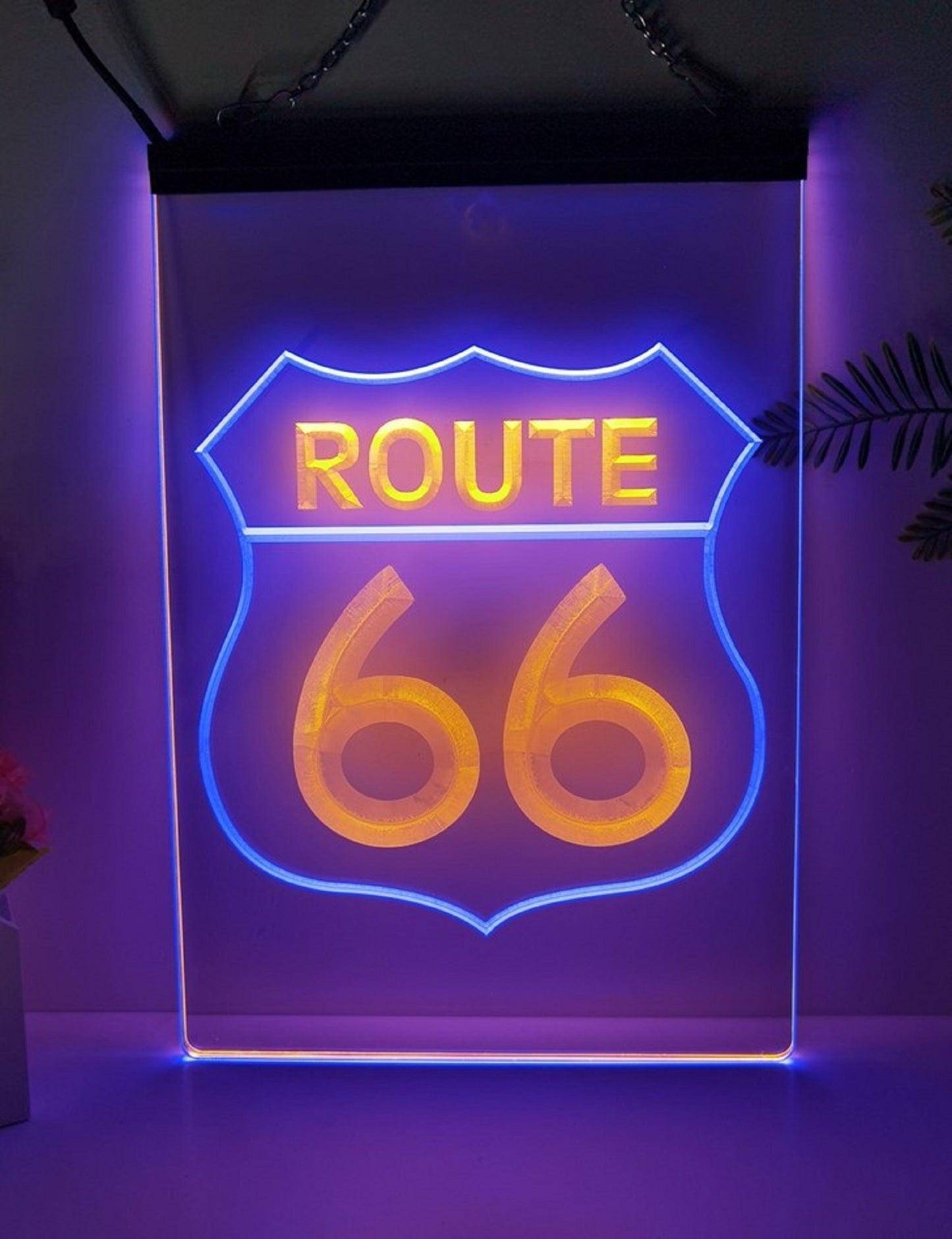 Neon Sign Dual Color Route 66 Home Wall Desktop Decor Free Shipping