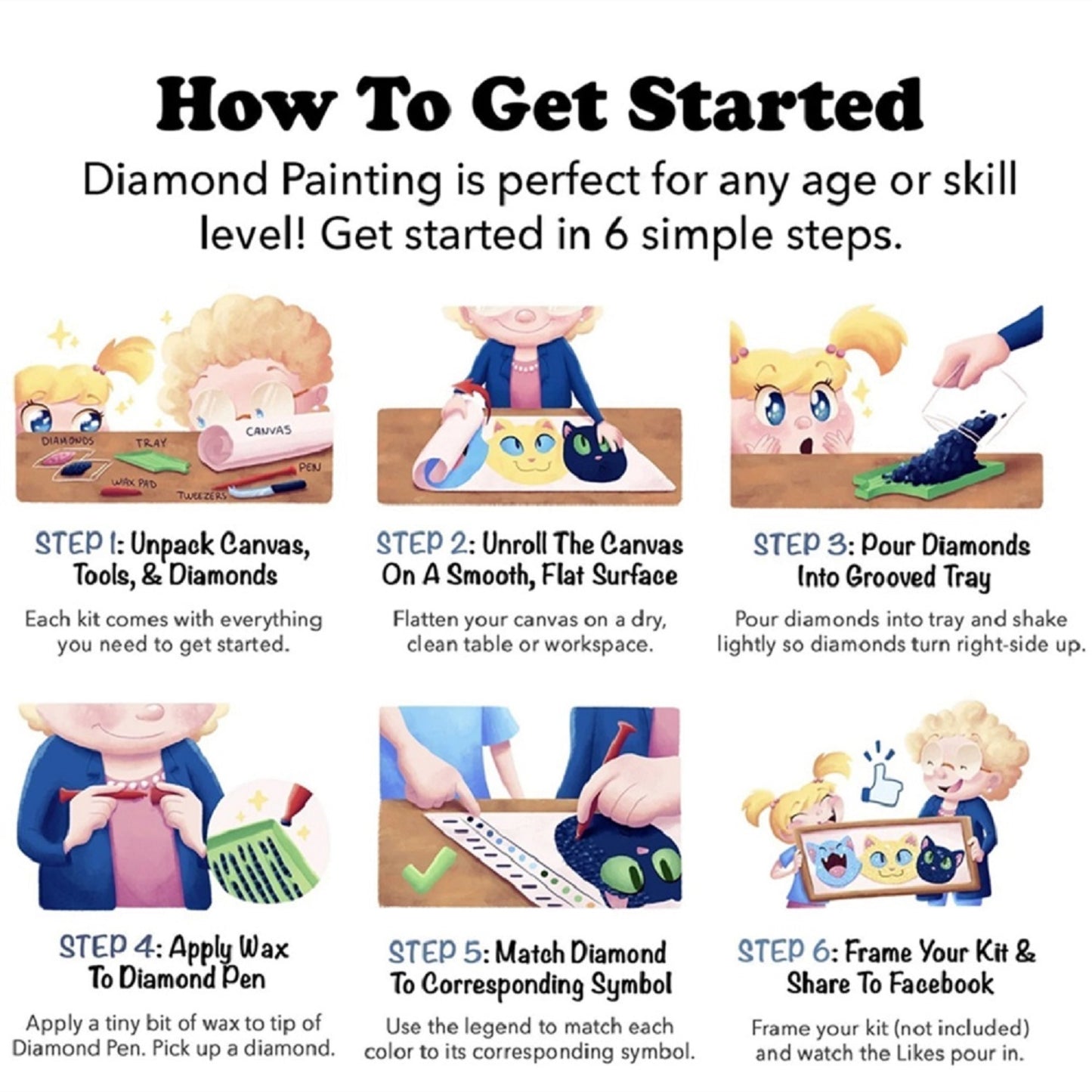DIY Diamond Painting Colorful Cat Diamond Painting Kit Wall Art 2a