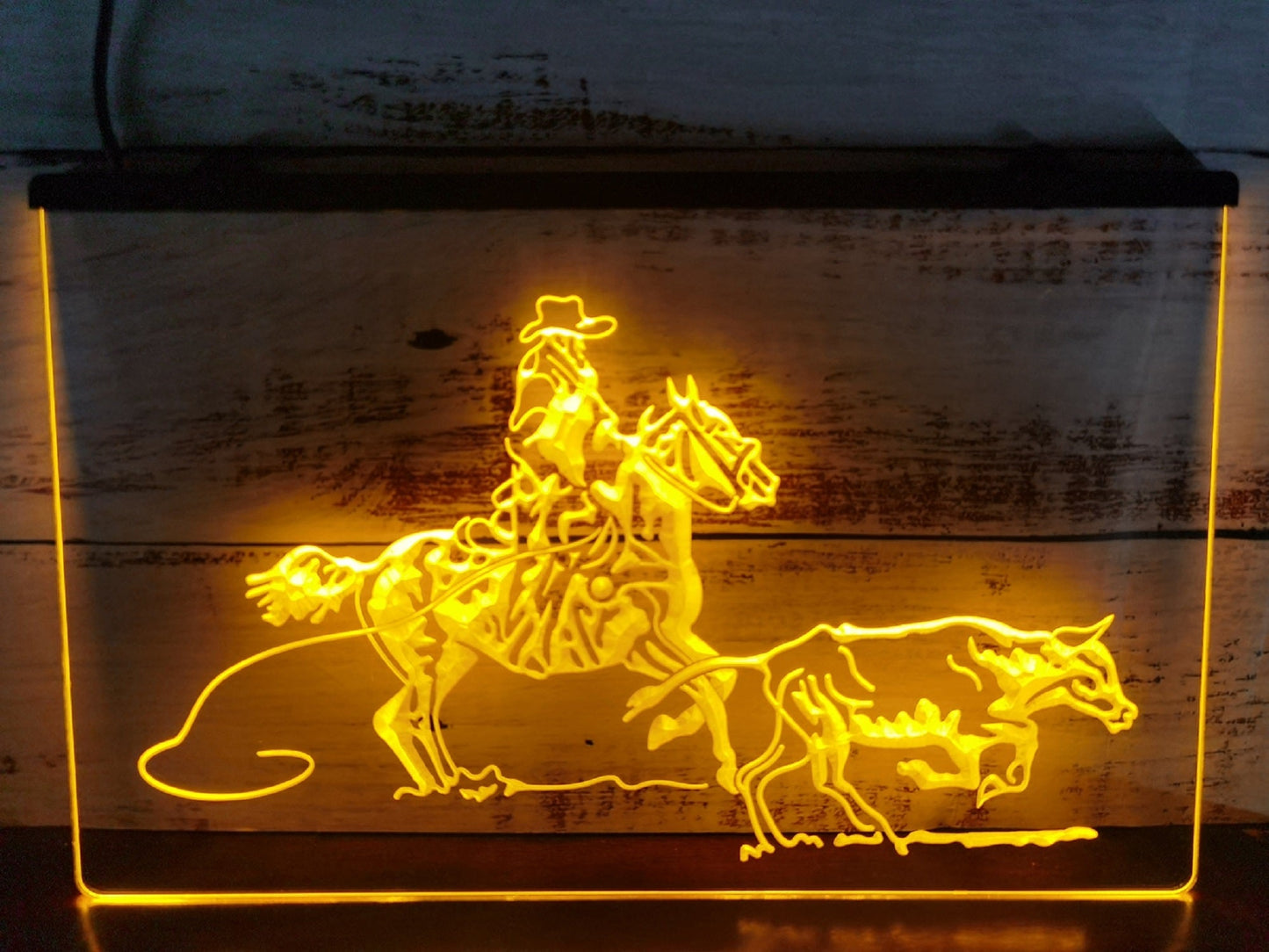 Neon Sign Cowboys Cow Western Wall Hanging Table Top Home Decor