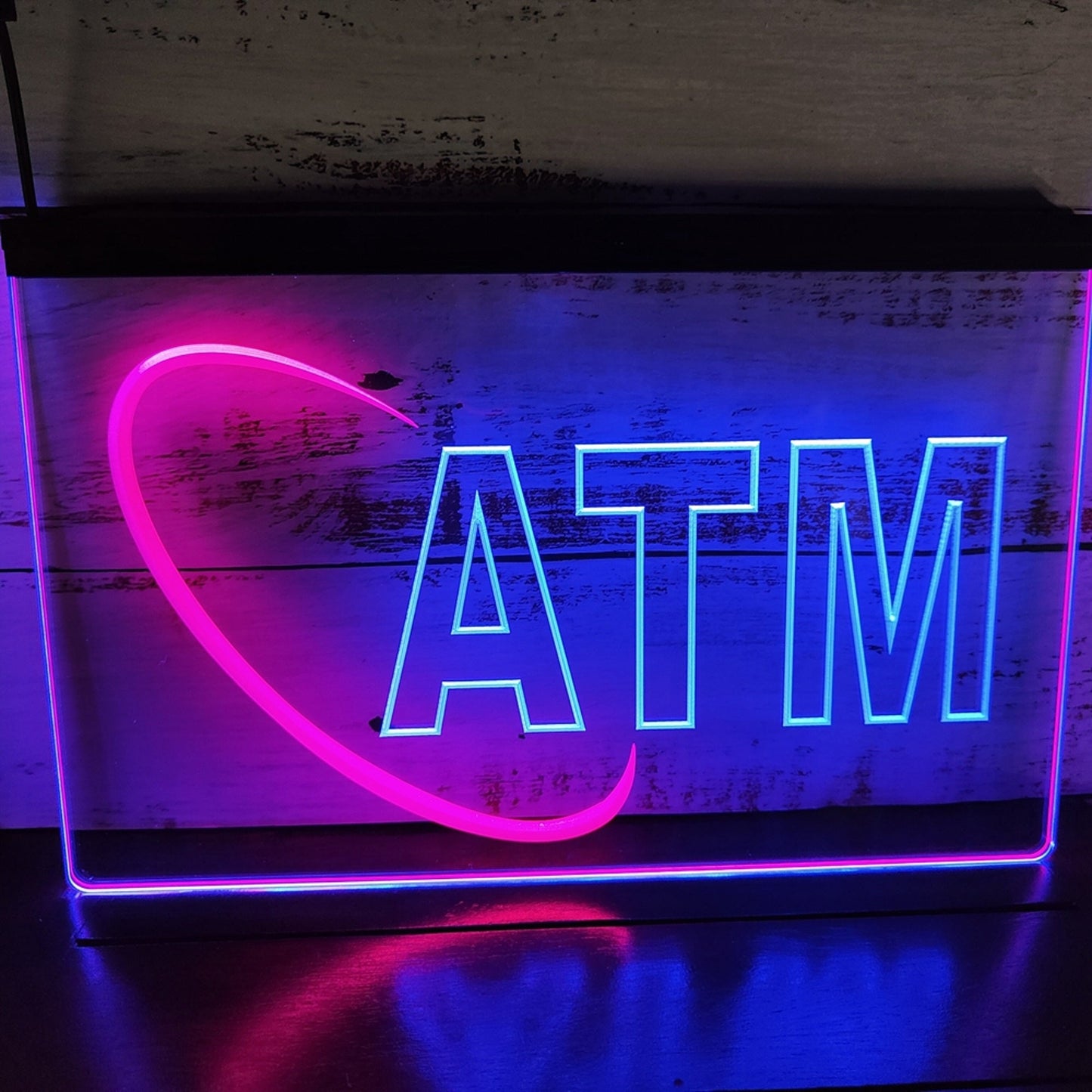 Neon Sign Dual Color ATM Available Here Store Shop Wall Desktop Decor