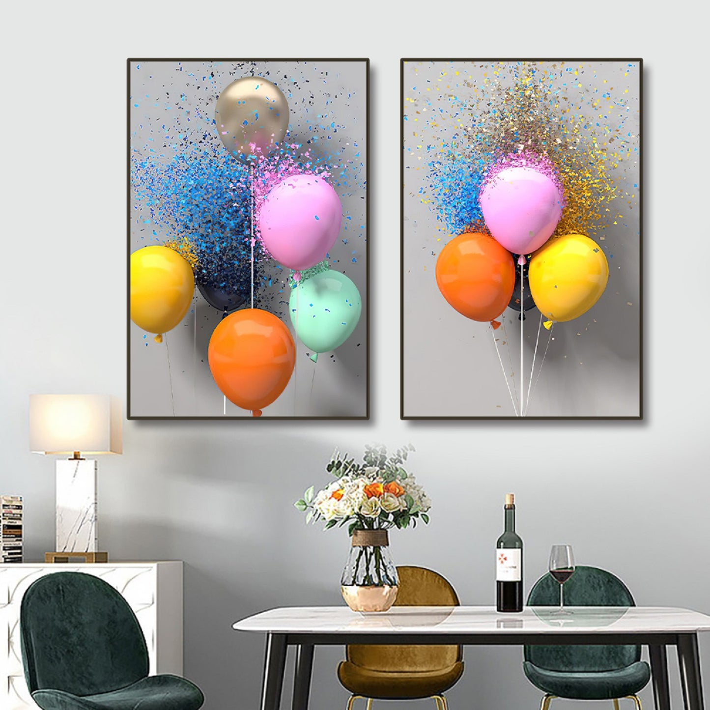 Print Canvas Bright Colorful Balloons Kids Room Decor Wall Art NO Frame