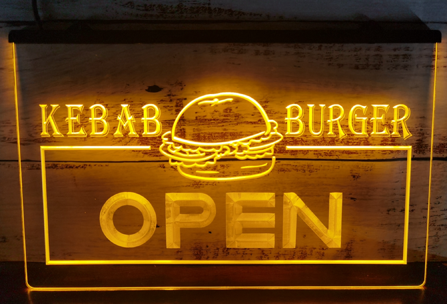 Neon Sign Kebab Burger Open Restaurant Wall Decor Free Shipping