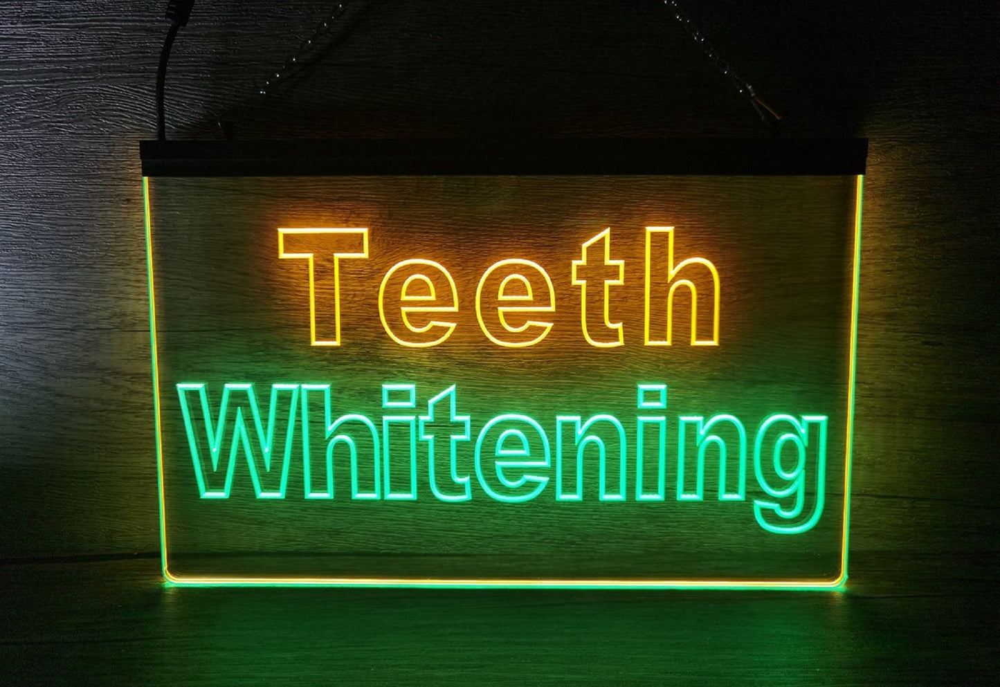 Neon Sign Dual Color Teeth Whitening Dental Clinic Wall Desktop Decor Free Shipping