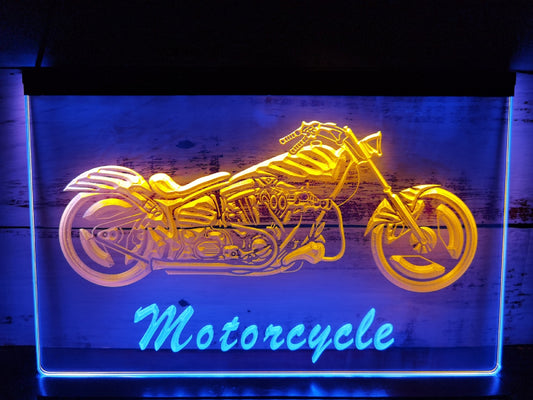 Neon Sign Dual Color Motorcycle Bike Home Wall Desktop Decor Free Shipping