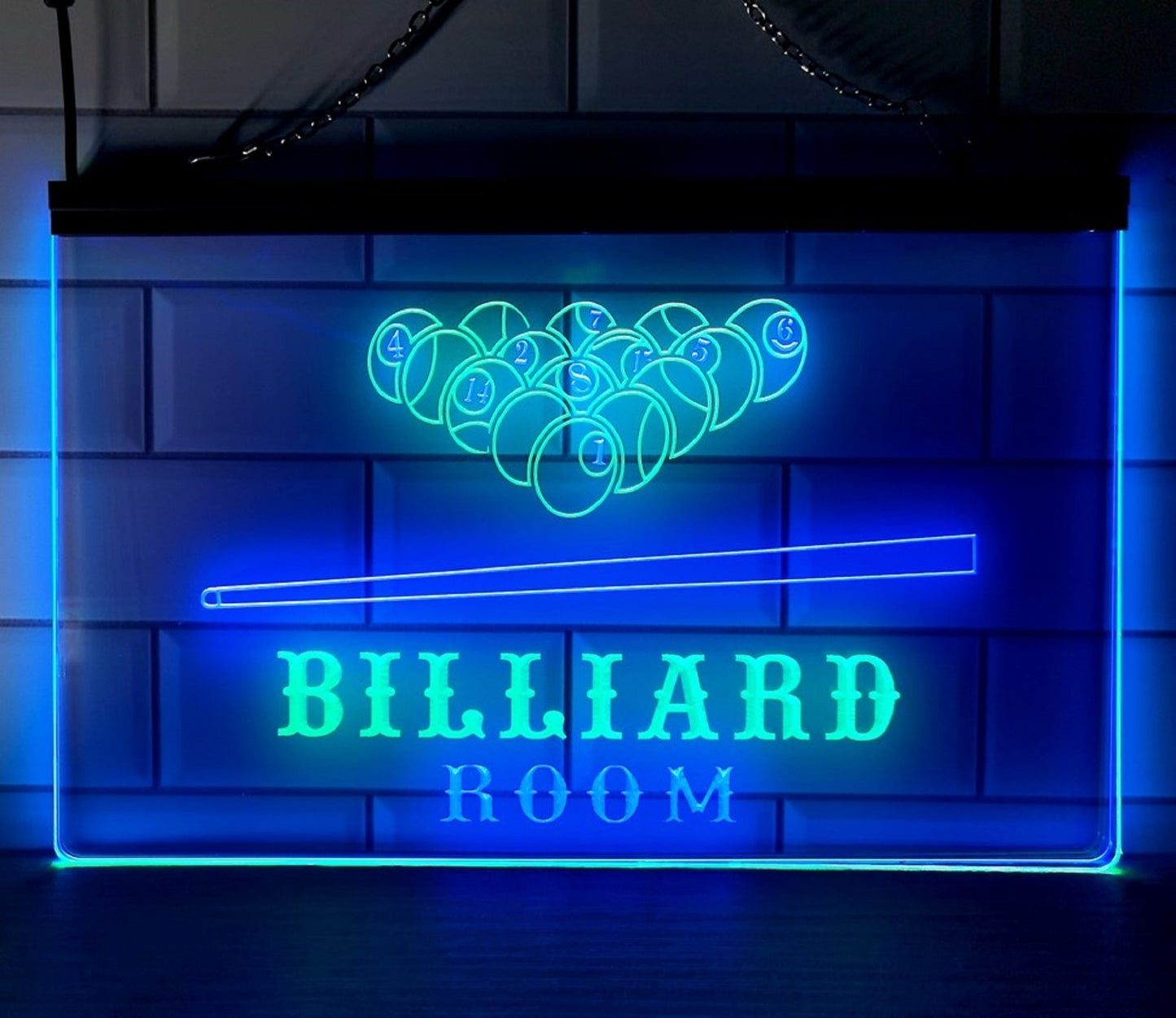 Neon Sign Dual Color Billiard Pool Room Wall Desktop Decor Free Shipping