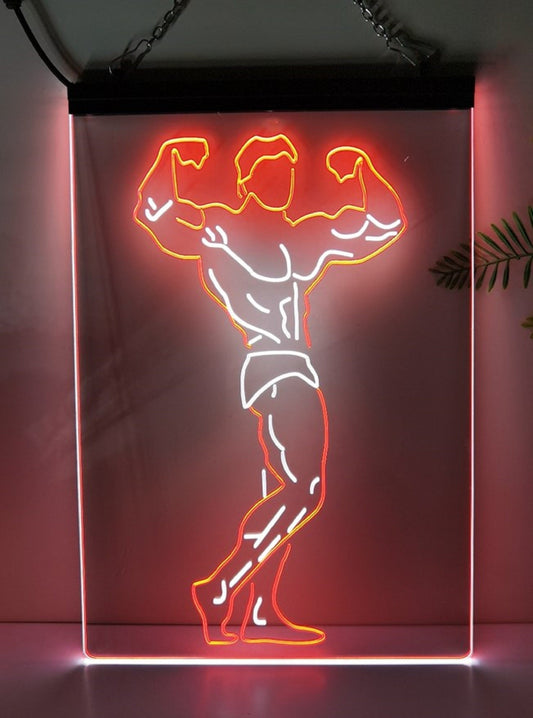 Neon Sign Dual Color Fitness Gym Club Wall Desktop Decor Free Shipping