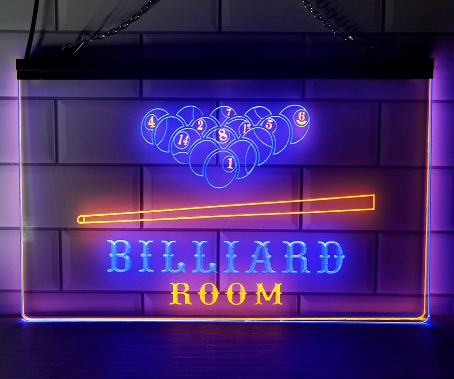 Neon Sign Dual Color Billiard Pool Room Wall Desktop Decor Free Shipping