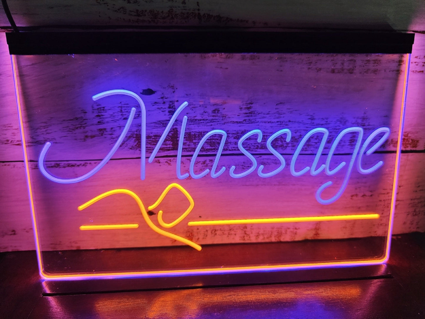 Neon Sign Dual Color Massage Therapy Spa Massage Beauty Salon Decor