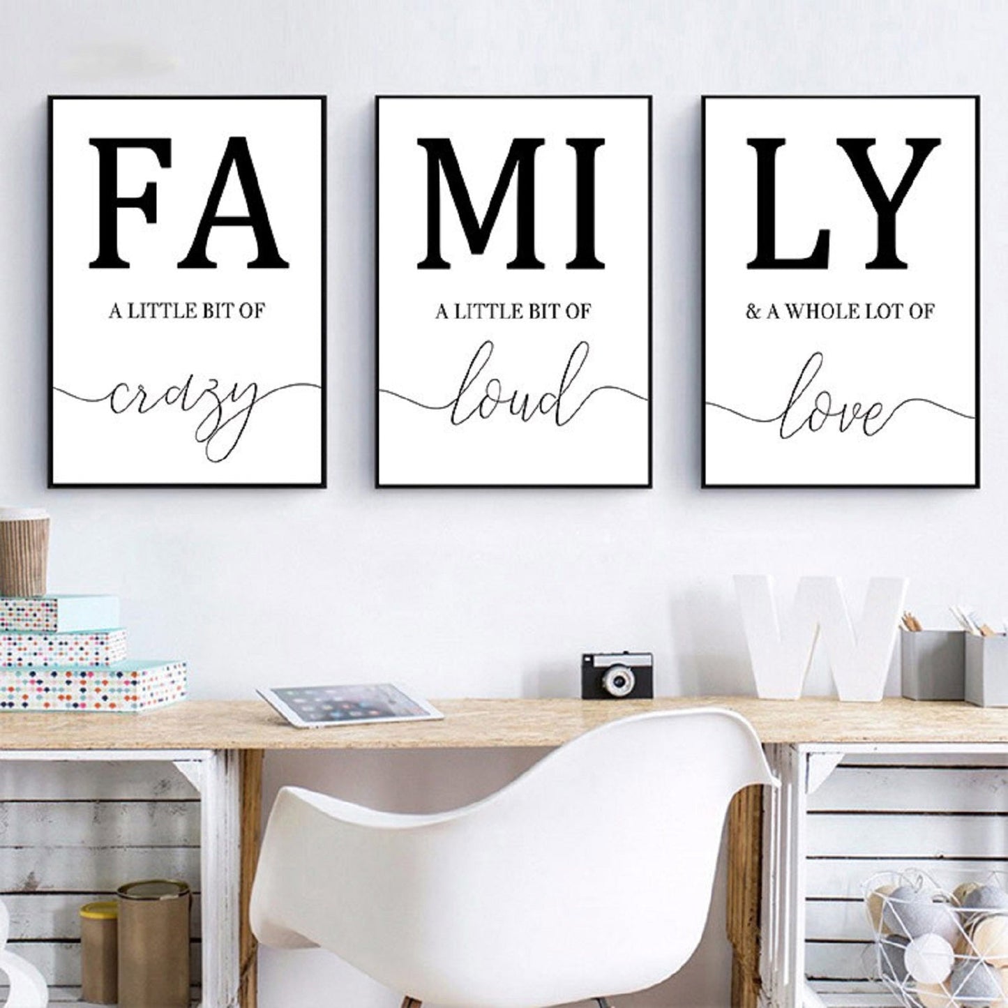 Print Art On Canvas Family Writing Wall Hanging Home Decor NO FRAME