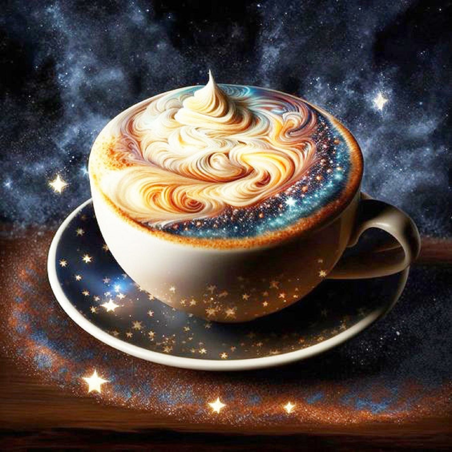 DIY Diamond Painting Coffee Cup Planets Stars Diamond Painting Kit Wall Art hu1480