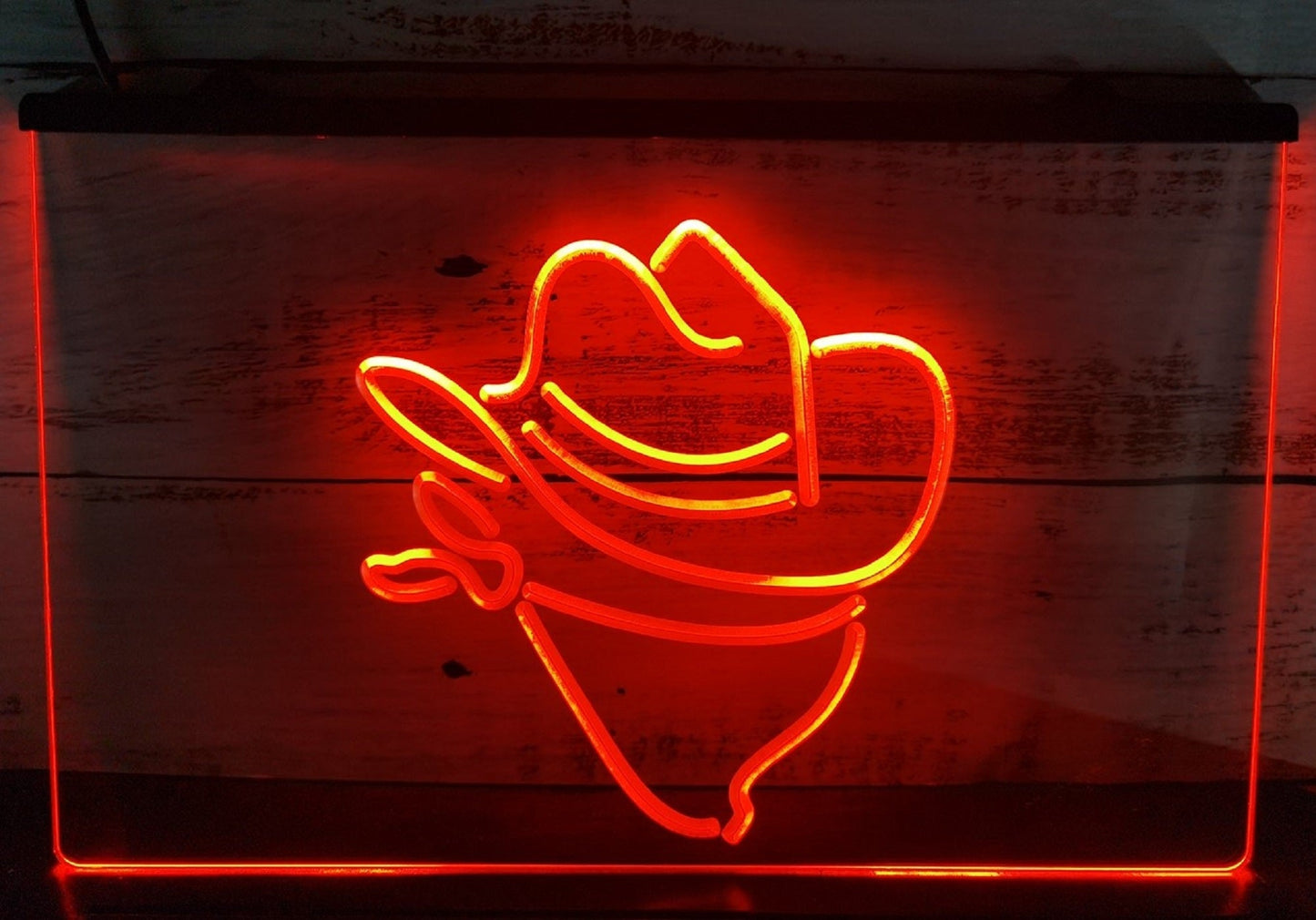 Neon Sign Cowboys Western Mask Face Wall Hanging Table Top Home Decor