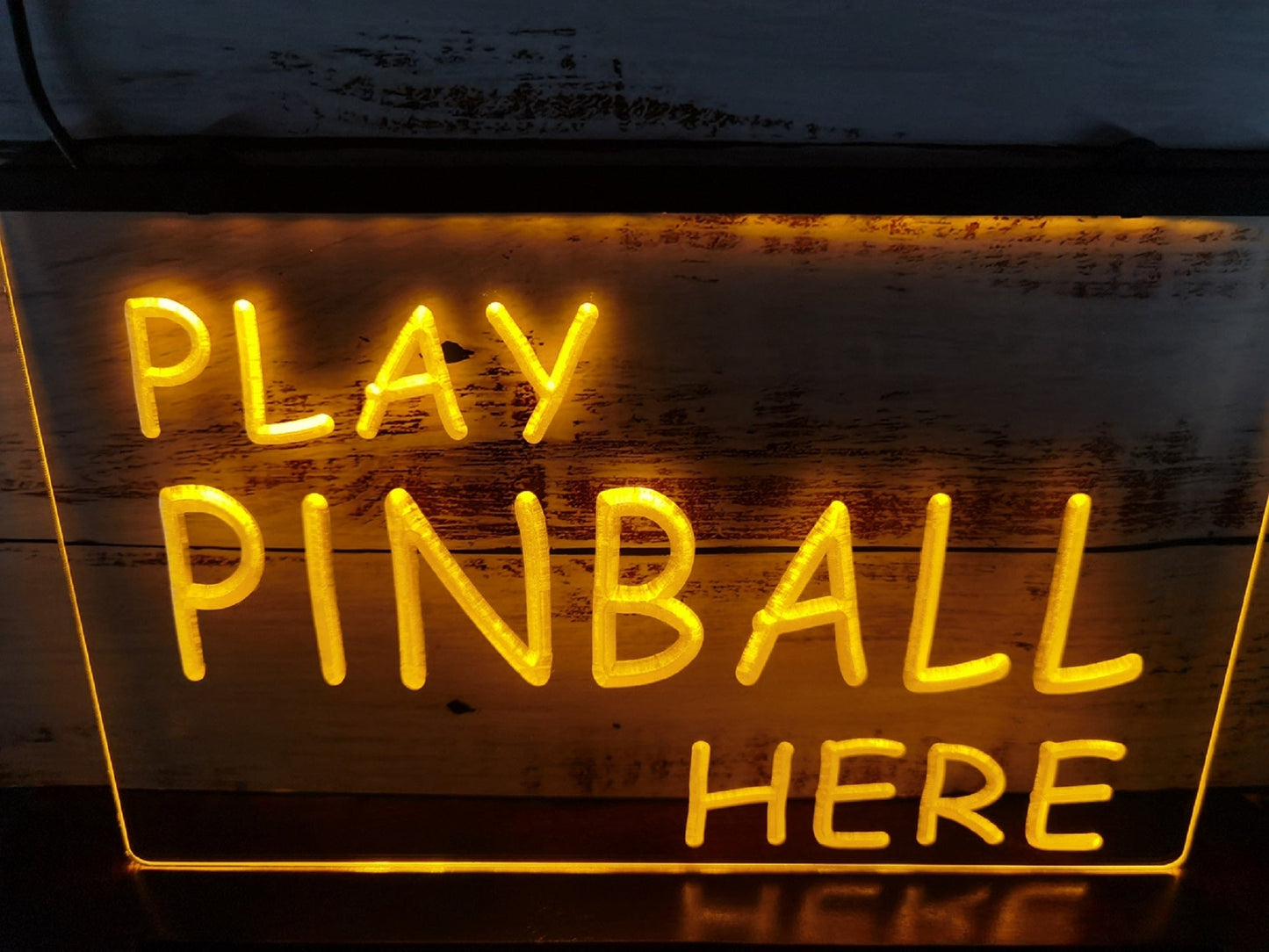 Neon Sign Play Pinball Here Video Arcade Game Store Decor