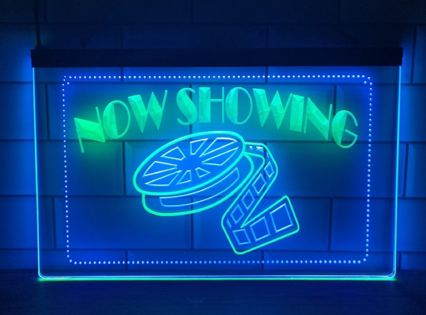 Neon Sign Dual Color Now Showing Filming Home Studio Wall Desk Decor