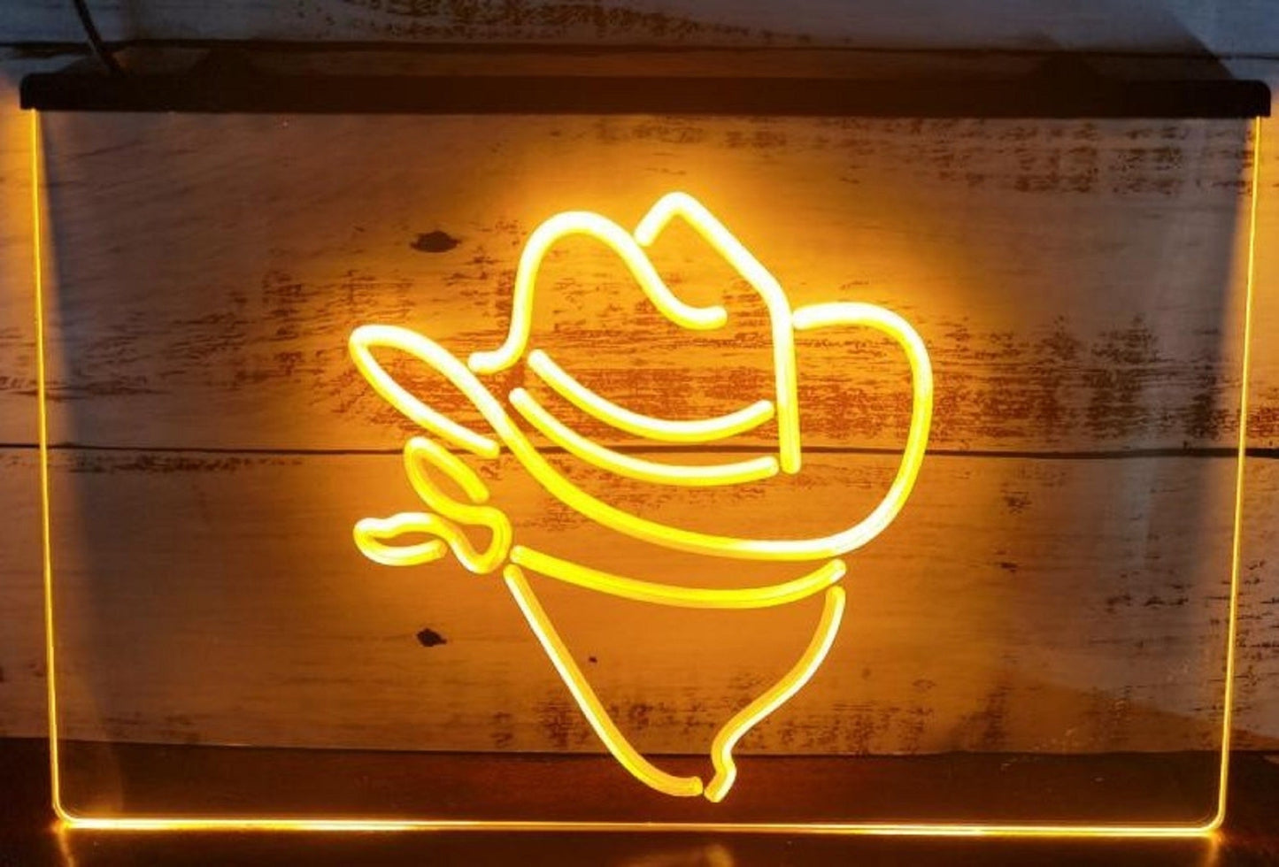 Neon Sign Cowboys Western Mask Face Wall Hanging Table Top Home Decor
